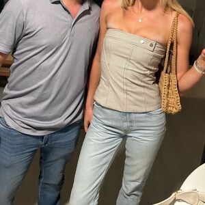 Zara Striped Strapless Top